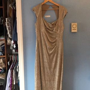 Ralph Lauren long gold bridesmaid dress